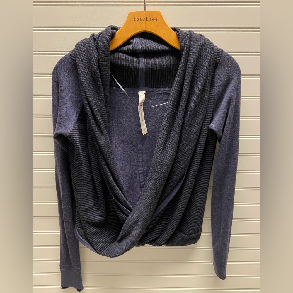 Lululemon Athletica Striped Knit Wrap Sweater Sz:4